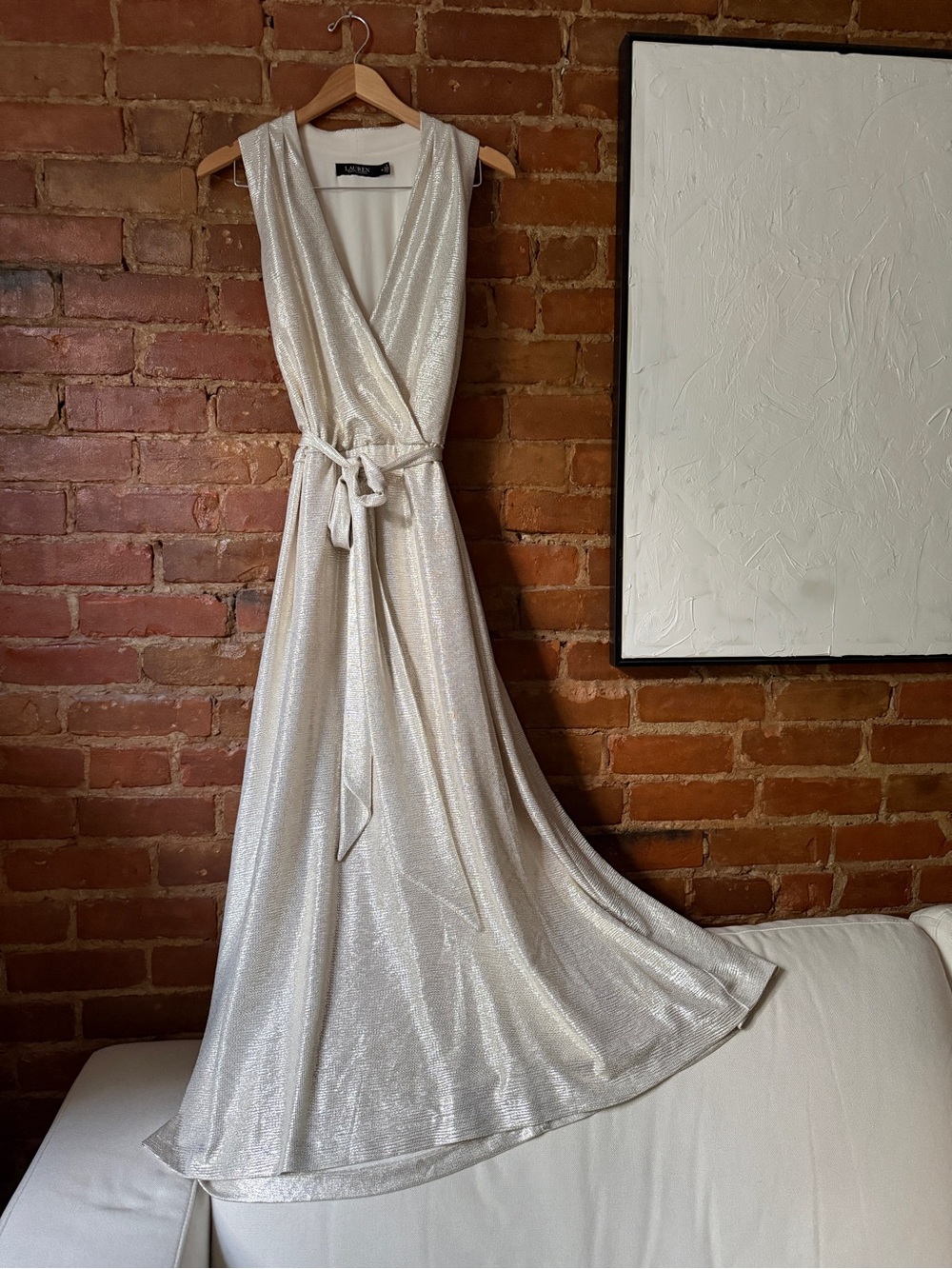 Ralp Lauren metallic Wrap Maxi Dress